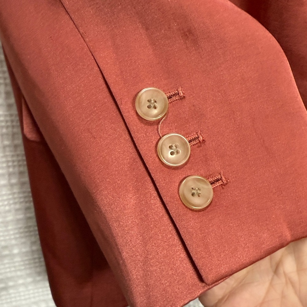 LOFT Satin Coral/salmon Pink Women's Blazer SZ 16P petite holiday wedding luxury - Picture 4 of 10